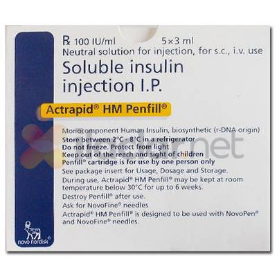 ACTRAPID HM PENFILL 100/3 IU/ML 5 PENFILL