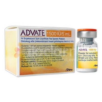 ADVATE 1500 IU/5 ml IV enjeksiyon liyofilize flakon