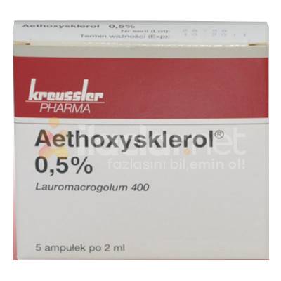 AETHOXYSKLEROL % 0.5 I.V. ENJEKSIYONLUK COZELTI ICEREN AMPUL ( 2 ML X 5 AMPUL )