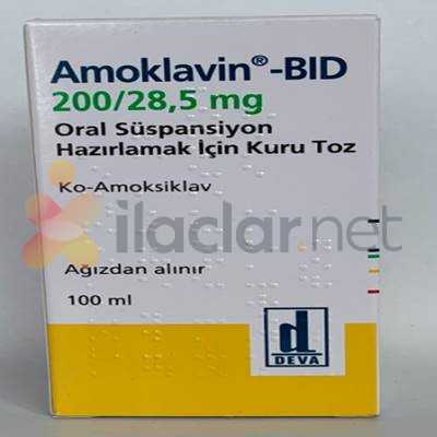 AMOKLAVIN BID 200/28,5 MG ORAL SUSPANSIYON HAZIRLAMAK ICIN KURU TOZ (70 ML)