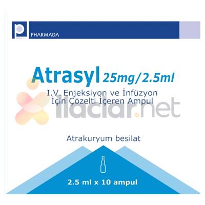 ATRASYL 25 MG/2,5 ML IV ENJEKSIYON VE INFUZYON ICIN COZELTI ICEREN 10 AMPUL