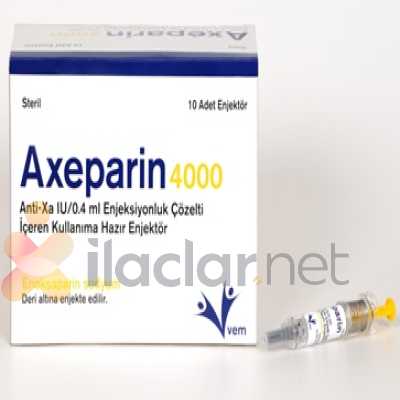 AXEPARIN 2000 ANTI-XA IU/0.2 ML ENJEKSIYONLUK COZELTI ICEREN KULLANIMA HAZIR ENJEKTOR (2 ENJEKTOR)