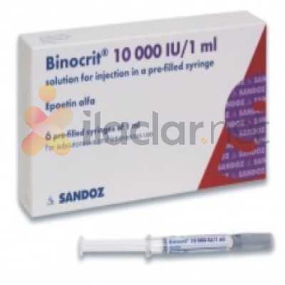 BINOCRIT 10000 IU/1,0 ML SC/IV ENJEKSIYON ICIN COZELTI ICEREN 6 KULLANIMA HAZIR ENJEKTOR