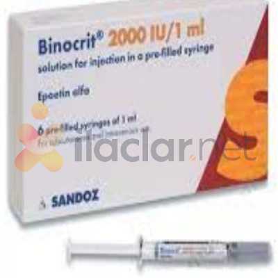 BINOCRIT 2000 IU/1,0 ML SC/IV ENJEKSIYON ICIN COZELTI ICEREN 6 KULLANIMA HAZIR ENJEKTOR