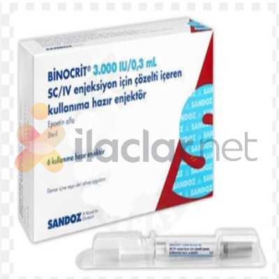 BINOCRIT 3000 IU/0,3 ML SC/IV ENJEKSIYON ICIN COZELTI ICEREN 6 KULLANIMA HAZIR ENJEKTOR