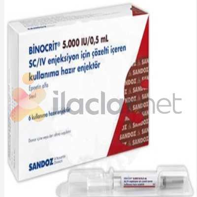 BINOCRIT 5000 IU/0,5 ML SC/IV ENJEKSIYON ICIN COZELTI ICEREN 6 KULLANIMA HAZIR ENJEKTOR
