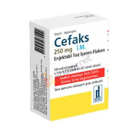 CEFAKS 250 mg IM enj. toz içeren flakon