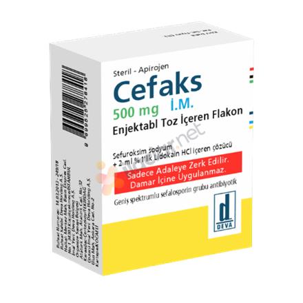 CEFAKS 500 mg IM enjektabl toz içeren flakon