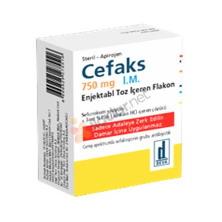 CEFAKS 750 mg IM enj. toz içeren flakon
