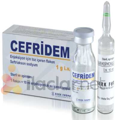 CEFRIDEM 1 GR I.V. ENJEKSIYON ICIN TOZ ICEREN FLAKON