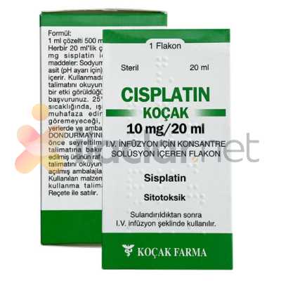 CISPLATIN-KOCAK 10 MG/20 ML INFUZYON ICIN KONSANTRE SOLUSYON ICEREN FLAKON