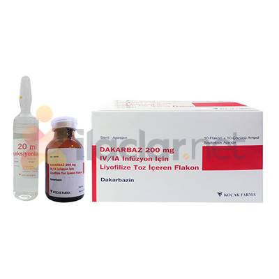 DAKARBAZ 200 MG IV/IA INFUZYON ICIN LIYOFILIZE TOZ ICEREN 10 FLAKON