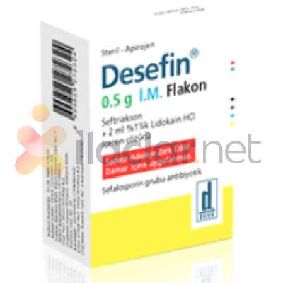 DESEFIN 0,5 G I.M. ENJEKSIYONLUK COZELTI HAZIRLAMAK ICIN TOZ (1 FLAKON)
