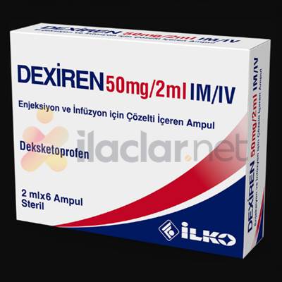 DEXIREN 50 MG/2 ML IM/IV ENJEKSIYON VE INFUZYON ICIN COZELTI ICEREN 6 AMPUL