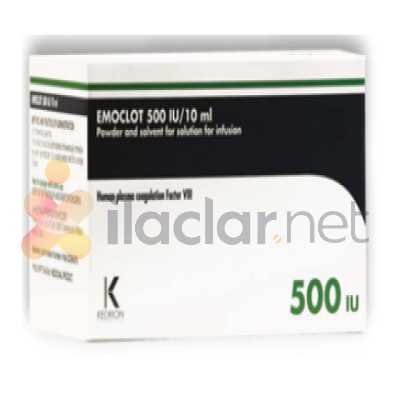 EMOCLOT 500 IU/10 ML IV INFUZYONLUK COZELTI HAZIRLAMAK ICIN TOZ VE COZUCU