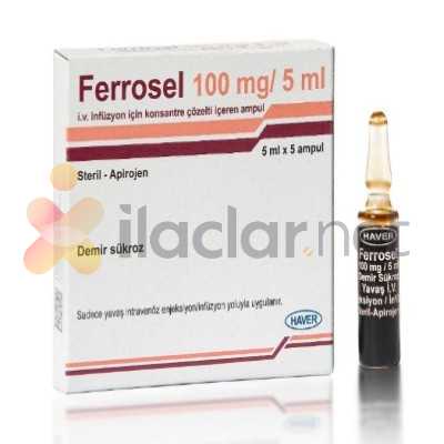 FERROSEL 100 MG/5 ML IV INF. ICIN KONSANTRE COZELTI ICEREN AMPUL