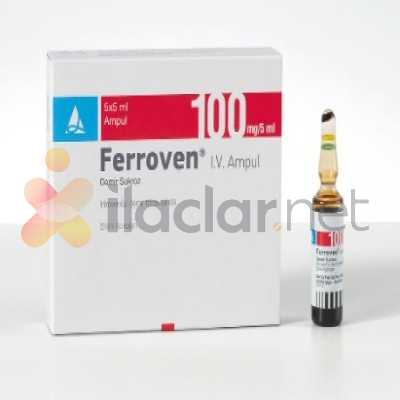 FERROVEN 100 MG / 5 ML IV ENJEKSIYONLUK COZELTI (5 AMPUL)