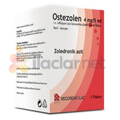 OSTEZOLEN 4 mg/5 ml IV inf. için konsantre çöz. içeren 1 flakon