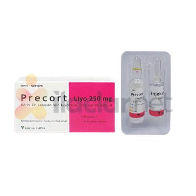 PRECORT-LIYO 250 MG IM/IV ENJEKSIYON ICIN LIYOFILIZE TOZ ICEREN AMPUL