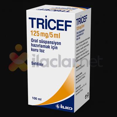 TRICEF 125 MG/5 ML ORAL SUSPANSIYON HAZIRLAMAK ICIN KURU TOZ 100 ML