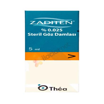 ZADITEN % 0.025 steril göz damlası 5 ml {Novartis}